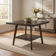 Felix 47 Inch Counter Height Dining Table, Wood Frame with Shelf, Brown By Casagear Home