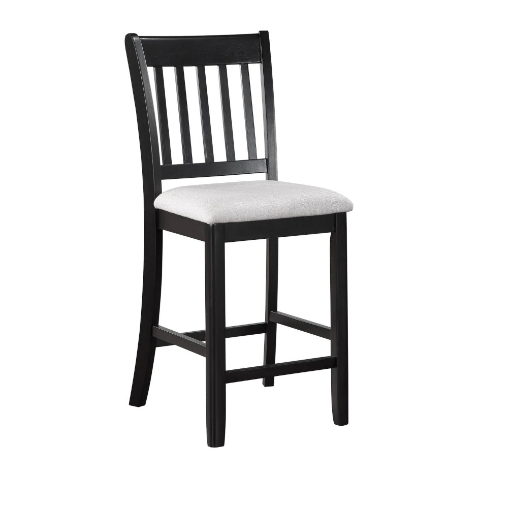 Nick 5 Piece Counter Height Dining Table and Chairs Set Black White By Casagear Home BM311783