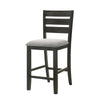 Woodlands 24’’ Counter Chair Faux Leather Black Brown by Casagear Home BM311785