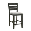 Woodlands 24’’ Counter Chair Faux Leather Black Brown by Casagear Home BM311785