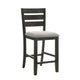 Woodlands 24’’ Counter Chair Faux Leather Black Brown by Casagear Home BM311785