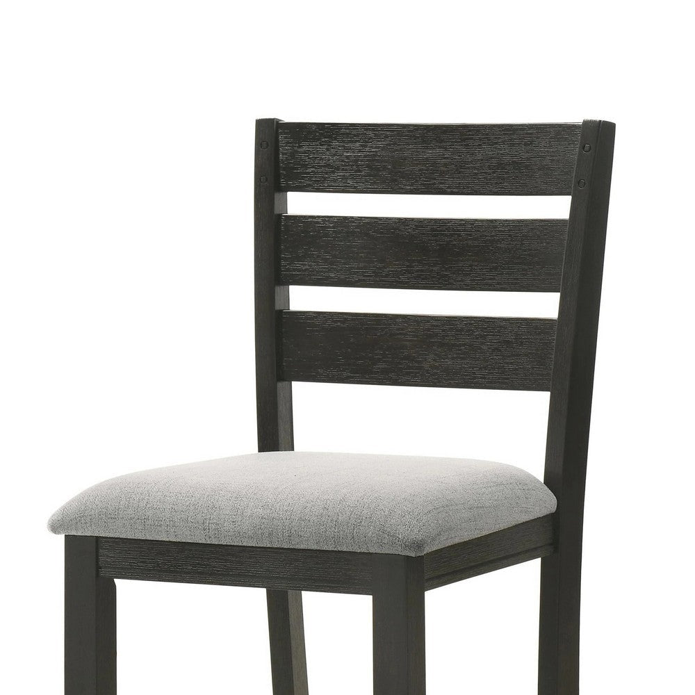 Woodlands 24’’ Counter Chair Faux Leather Black Brown by Casagear Home BM311785