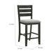 Woodlands 24’’ Counter Chair Faux Leather Black Brown by Casagear Home BM311785