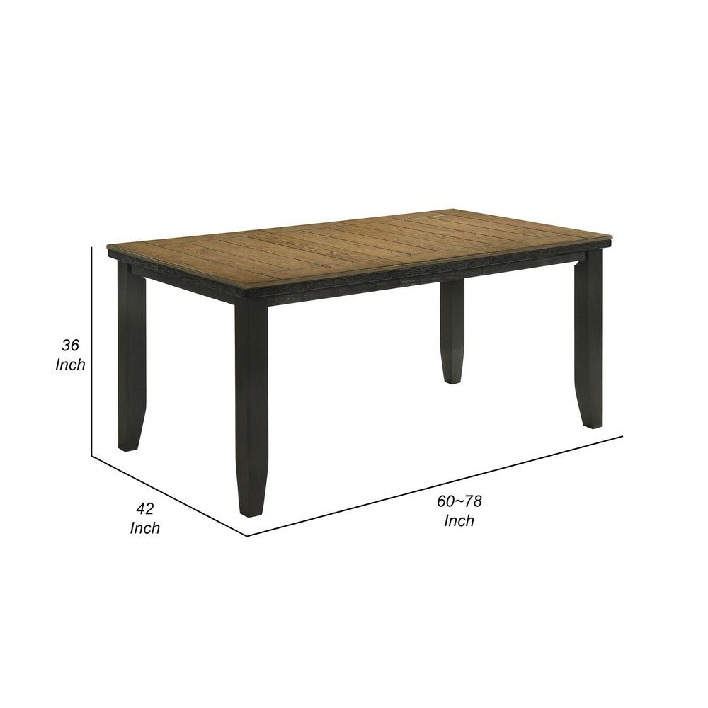 Woodlands 60-78 Inch Counter Height Dining Table Extendable Brown Wood By Casagear Home BM311786