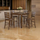 Timothy 5 Piece Counter Height Dining Table and Chairs, Square, Brown Wood By Casagear Home