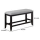 Patricia 48 Inch Counter Height Dining Bench Black Wood and Gray Fabric By Casagear Home BM311793