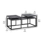 Rebecca 3pc Nesting Coffee and End Table Set Black Metal Gray Wood Top By Casagear Home BM311799