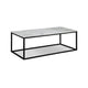 Rebecca 3pc Nesting Coffee and End Table Set Black Metal White Marble Top By Casagear Home BM311800
