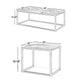 Rebecca 3pc Nesting Coffee and End Table Set Black Metal White Marble Top By Casagear Home BM311800