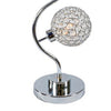 Denise 32 Inch Table Lamp Metal Frame Round Base Glass Crystals Silver By Casagear Home BM311806