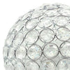 Denise 9 Inch Table Lamp Round Metal Base Crystal Ball Shade Silver By Casagear Home BM311807