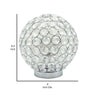 Denise 9 Inch Table Lamp Round Metal Base Crystal Ball Shade Silver By Casagear Home BM311807