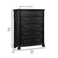 Berry 49 Inch Tall Dresser Chest Wood Metal Handles 5 Drawers Black By Casagear Home BM311809