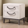 Vice 25 Inch Nightstand Wood Frame 2 Drawers Metal Handles Beige Brown By Casagear Home BM311814