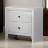 Eve 24 Inch Nightstand, 2 Drawers, Metal Knobs, Modern White Wood By Casagear Home