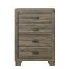 Shannon 45 Inch Tall Dresser Chest, Wood, Metal Handles, 4 Drawers, Brown By Casagear Home