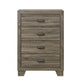 Shannon 45 Inch Tall Dresser Chest, Wood, Metal Handles, 4 Drawers, Brown By Casagear Home