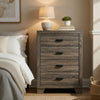 Shannon 45 Inch Tall Dresser Chest, Wood, Metal Handles, 4 Drawers, Brown By Casagear Home