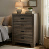 Shannon 45 Inch Tall Dresser Chest, Wood, Metal Handles, 4 Drawers, Brown By Casagear Home