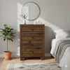 Shan 45 Inch Tall Dresser Chest, 4 Drawers, Cherry Brown Wood Finish By Casagear Home