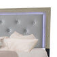 Ancy King Size Bed Tufted and Upholstered Headboard Light Gray Finish By Casagear Home BM311829