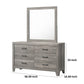 Isha 58 Inch Dresser 6 Wide Drawers Rustic Driftwood Gray Finish By Casagear Home BM311831