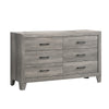 Isha 58 Inch Dresser, 6 Wide Drawers, Rustic Driftwood Gray Finish By Casagear Home