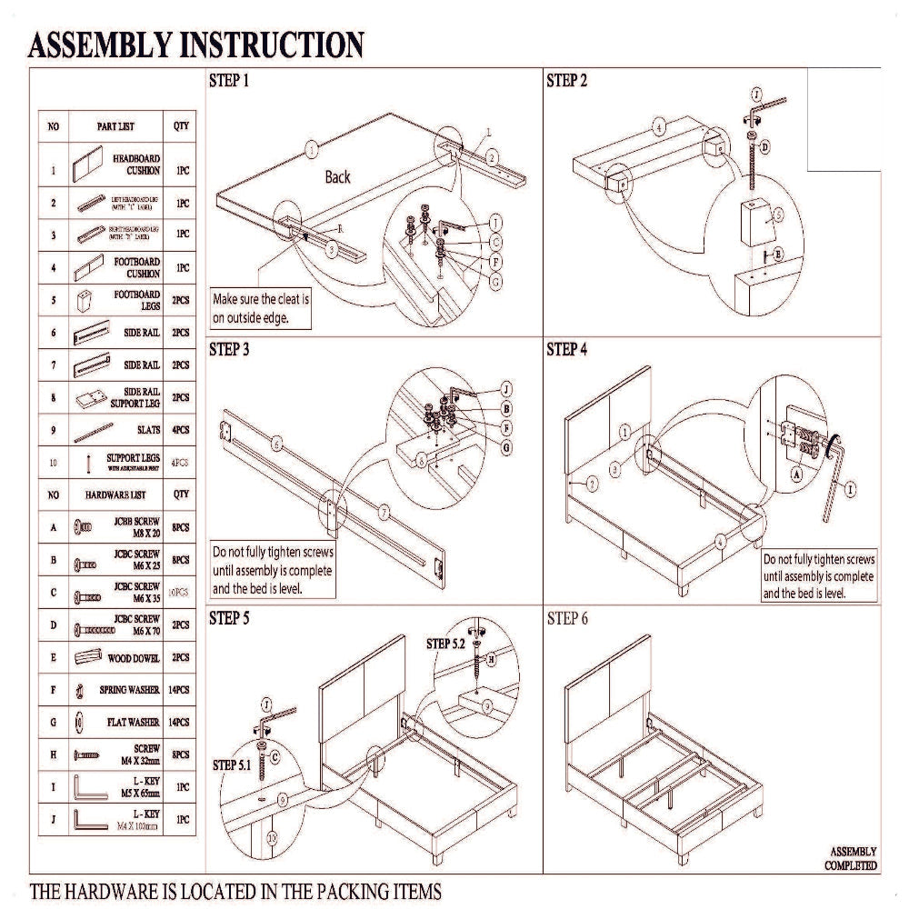 Shirin Full Size Bed Wood Nailhead Trim Upholstered Headboard Gray By Casagear Home