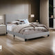 Shirin Full Size Bed, Wood, Nailhead Trim, Upholstered Headboard, Gray By Casagear Home