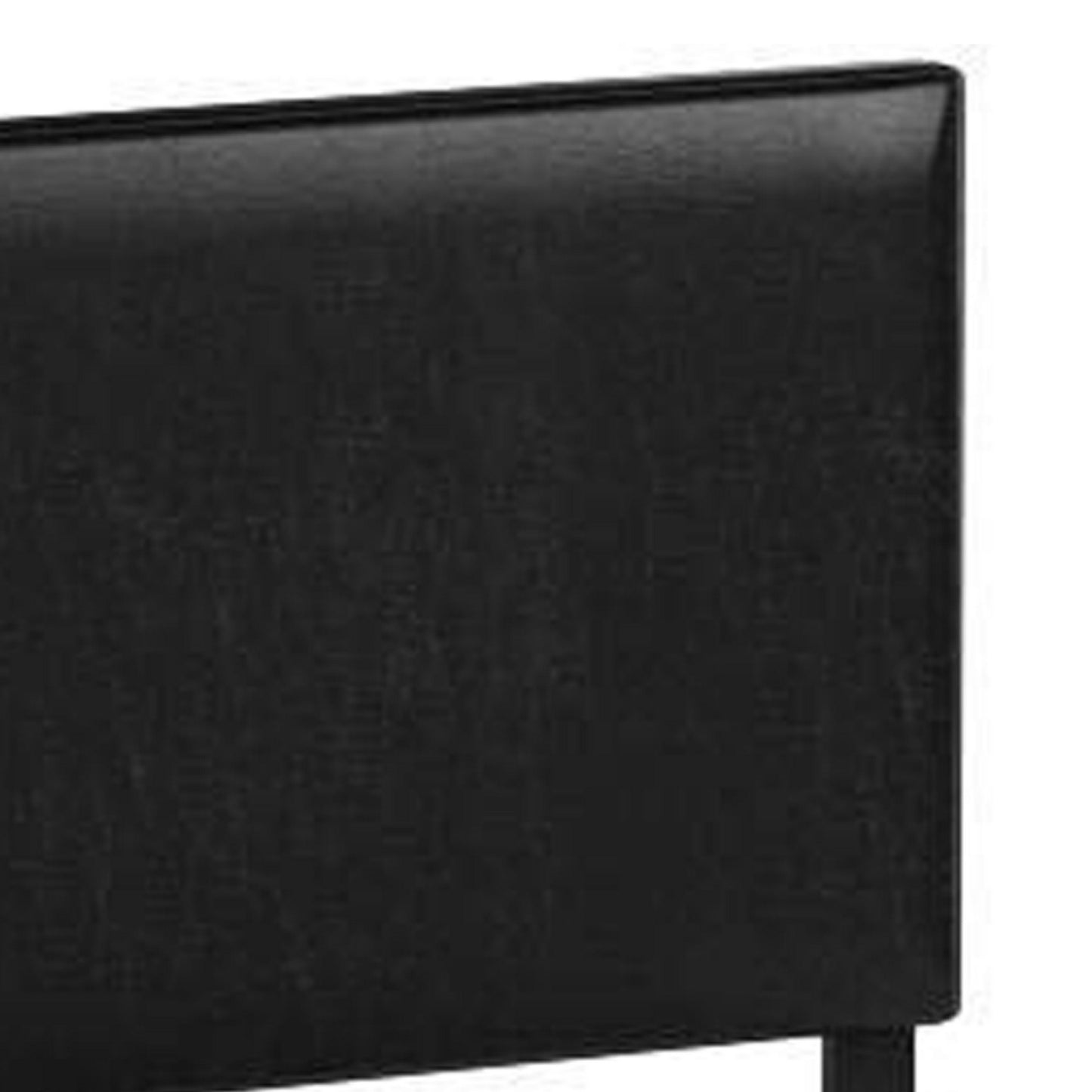 Shirin California King Bed Wood Nailheads Upholstered Headboard Black By Casagear Home BM311841