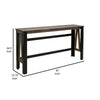 Pola 67 Inch Sofa Table Transitional Rectangular Top Gray and Brown Wood By Casagear Home BM311863