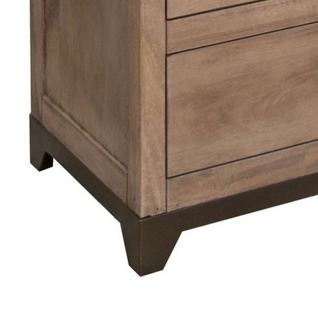 Umey 55 Inch Tall Dresser Chest 5 Drawers Light Natural Brown Wood By Casagear Home BM311869