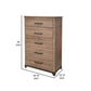 Umey 55 Inch Tall Dresser Chest 5 Drawers Light Natural Brown Wood By Casagear Home BM311869