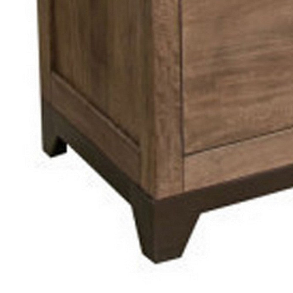 Umey 62 Inch Dresser 6 Drawers Metal Handles Light Natural Brown Wood By Casagear Home BM311870