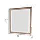 Umey 37 x 38 Inch Dresser Mirror Beveled Light Natural Brown Wood Frame By Casagear Home BM311871