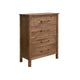 Olum 47 Inch Tall Dresser Chest 4 Drawers Gold Natural Brown Wood Frame By Casagear Home BM311879