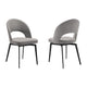 Omi 23 Inch Swivel Dining Chair Set of 2 Gray Polyester Open Back Black By Casagear Home BM311881