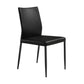 Ash 22 Inch Dining Chair Set of 2 Black Faux Leather Tall Curved Black By Casagear Home BM311890