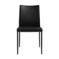 Ash 22 Inch Dining Chair Set of 2 Black Faux Leather Tall Curved Black By Casagear Home BM311890