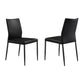 Ash 22 Inch Dining Chair Set of 2 Black Faux Leather Tall Curved Black By Casagear Home BM311890