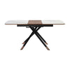 Lina 51-67 Inch Extendable Dining Table Gray Ceramic and Walnut Wood Top By Casagear Home BM311891