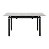 Ana 47-59 Inch Extendable Dining Table Smooth Gray Sintered Stone Black By Casagear Home BM311893