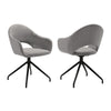 Tyra 23 Inch Swivel Dining Chair Set of 2 Curved Back Gray Black Finish By Casagear Home BM311898
