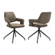 Samy 23 Inch Swivel Dining Chair Set of 2 Curved Back Brown Black Legs By Casagear Home BM311900