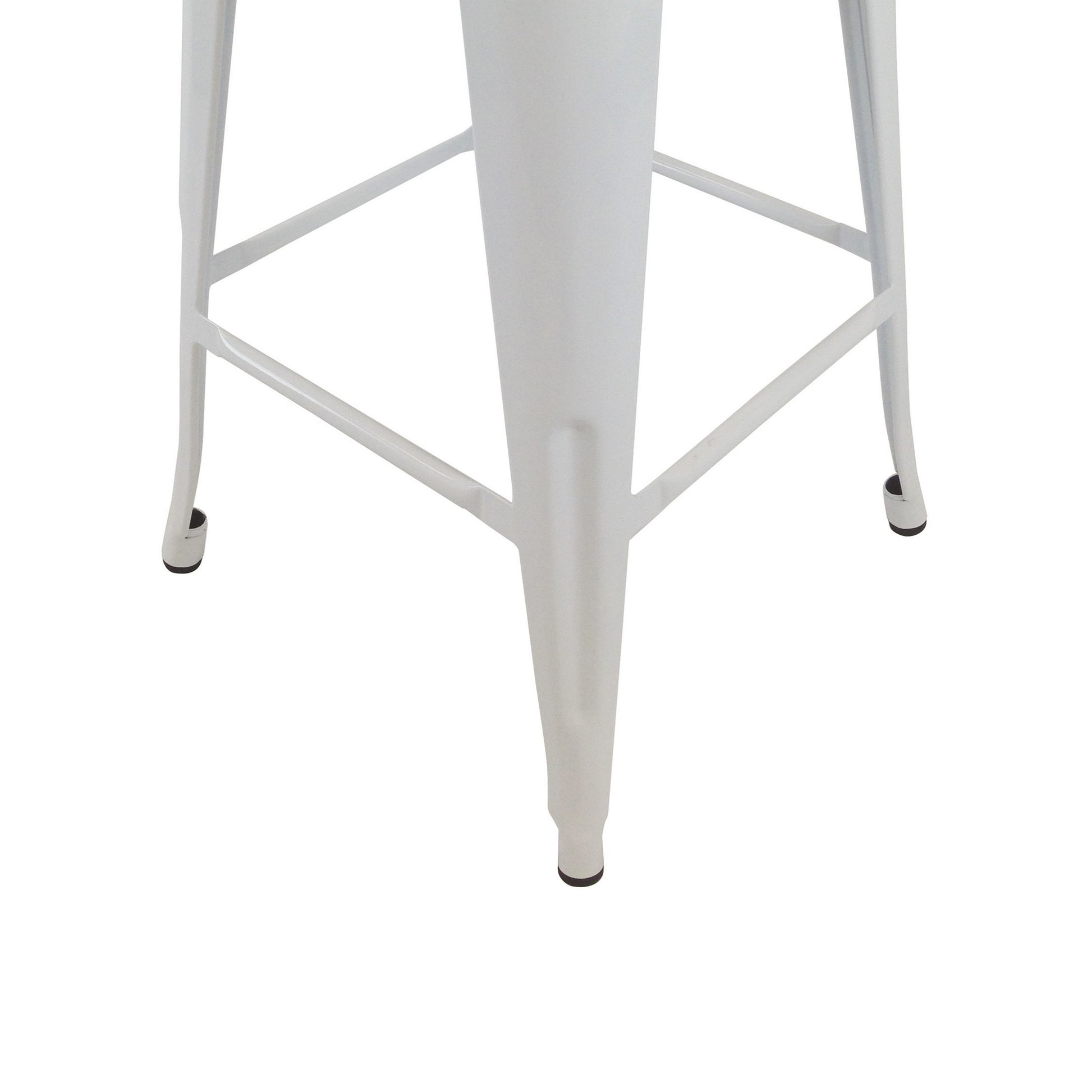 30 Inch Barstool Tapered Legs Sleek Footrests Modern White Metal Finish By Casagear Home BM311903