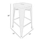 30 Inch Barstool Tapered Legs Sleek Footrests Modern White Metal Finish By Casagear Home BM311903