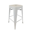 30 Inch Barstool Tapered Legs Sleek Footrests Modern White Metal Finish By Casagear Home BM311903