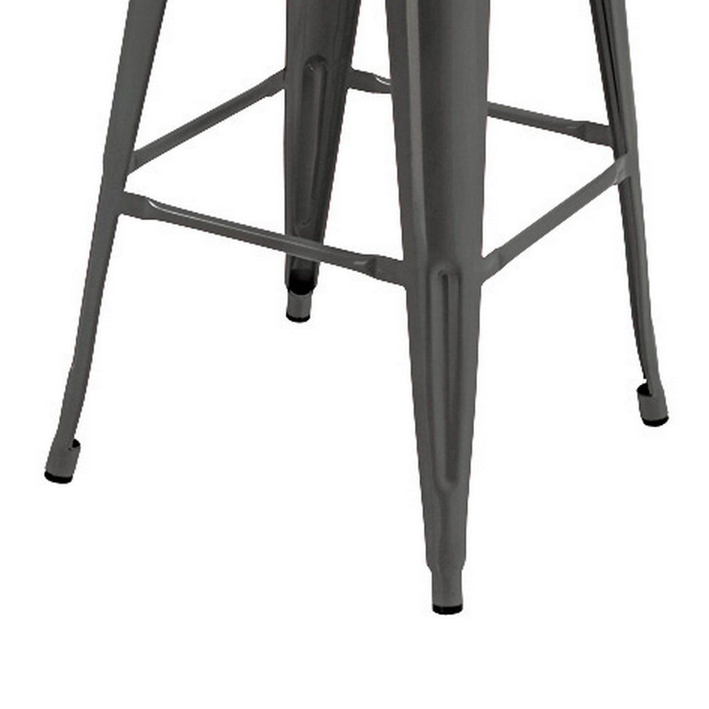 Giri 30 Inch Barstool Chair Low Backrest Tapered Legs Dark Gray Metal By Casagear Home BM311904