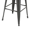 Giri 30 Inch Barstool Chair Low Backrest Tapered Legs Dark Gray Metal By Casagear Home BM311904