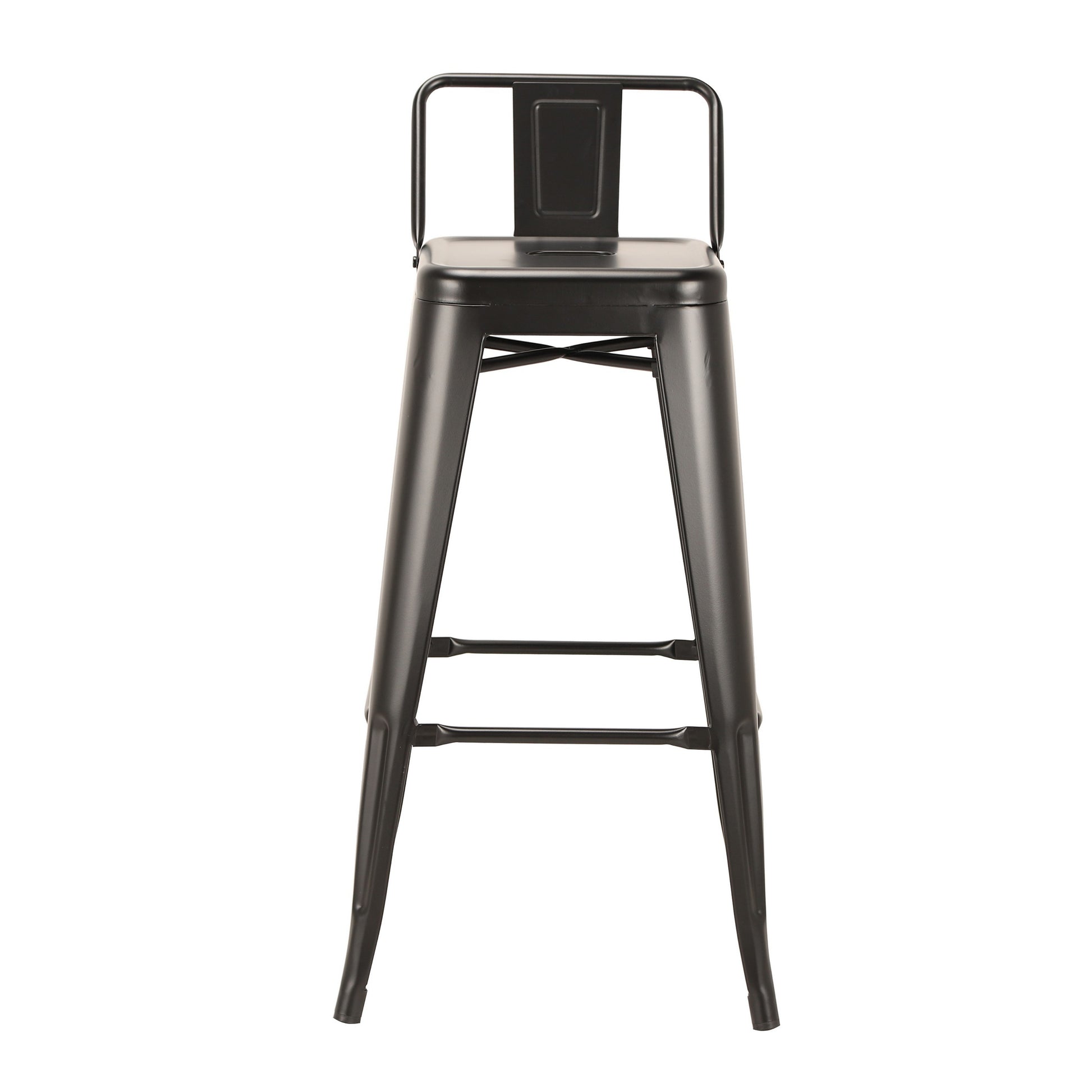 Giri 30 Inch Barstool Chair Footrest and Tapered Legs Black Metal Finish By Casagear Home BM311905